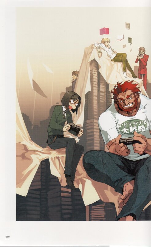 anime characters playing video games