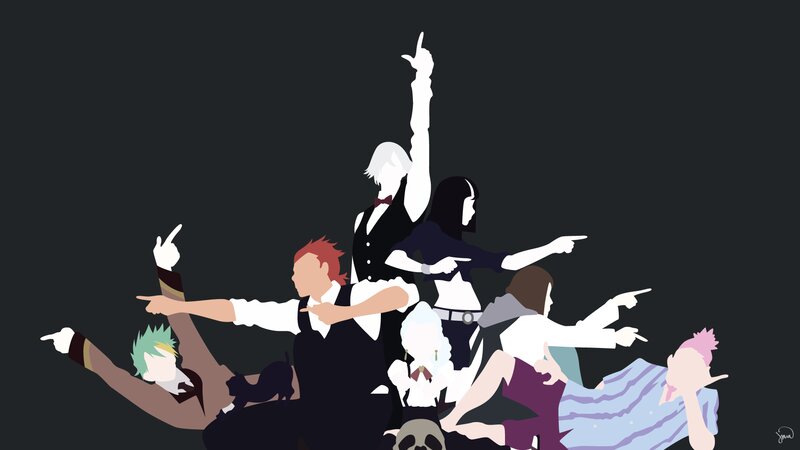 Anime Characters Pointing — Black