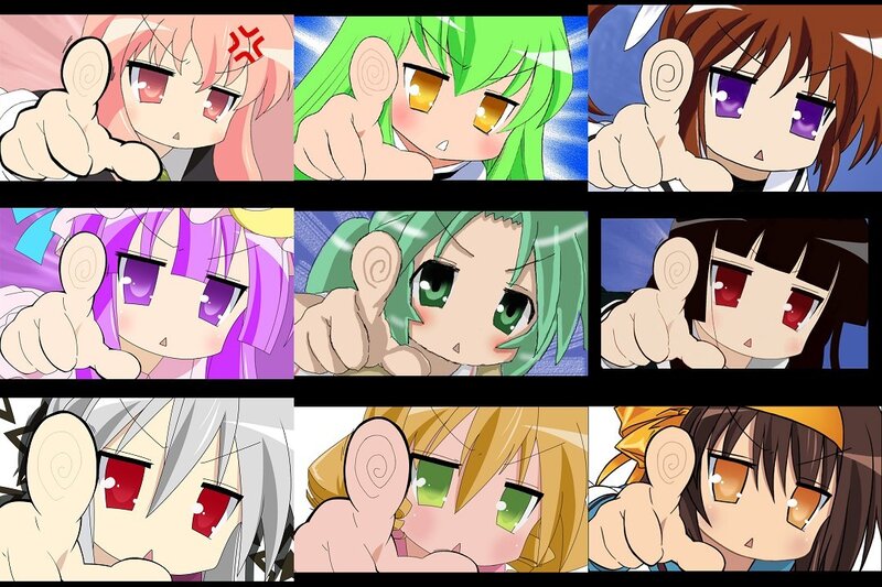 Anime Characters Pointing — Green
