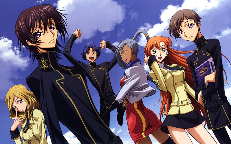 Anime Characters Posing — Blue, Dramatic, Afternoon