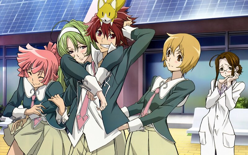 Anime Characters Posing — Green
