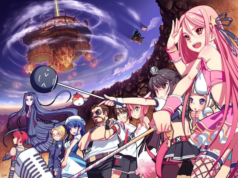 Anime Characters Posing — Pink, Dramatic