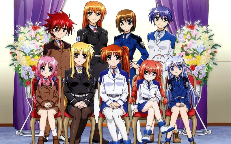 Anime Characters Posing — Purple, Formal