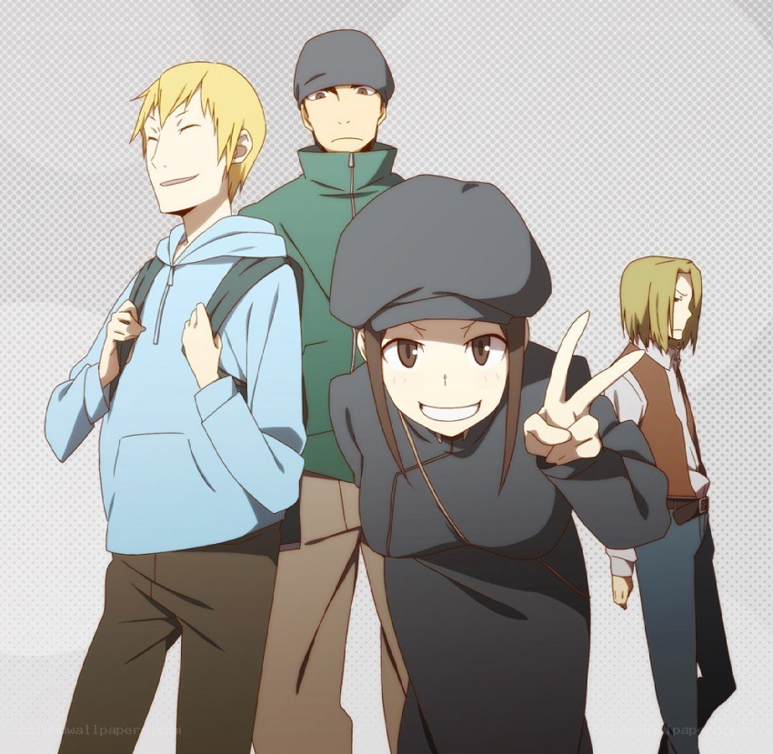 anime characters posing together