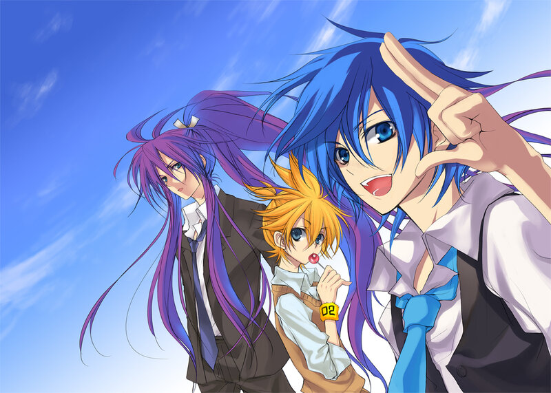 anime characters posing together