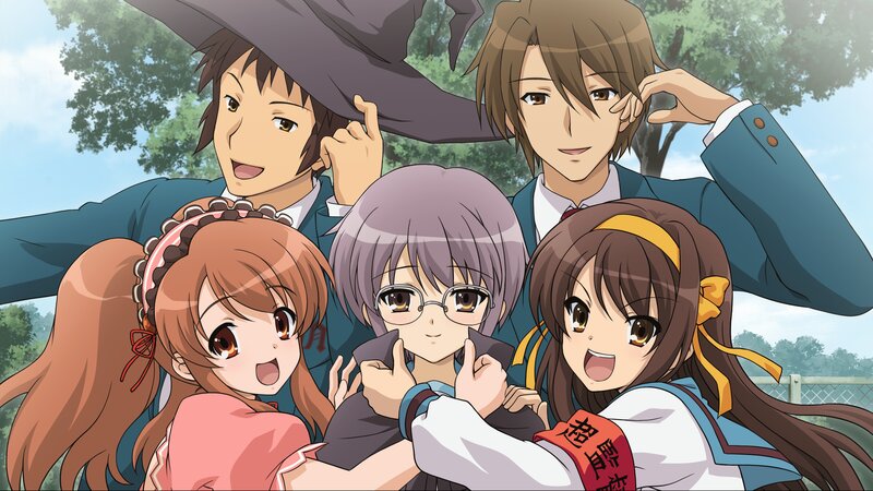 Anime Characters Posing Together — Blue