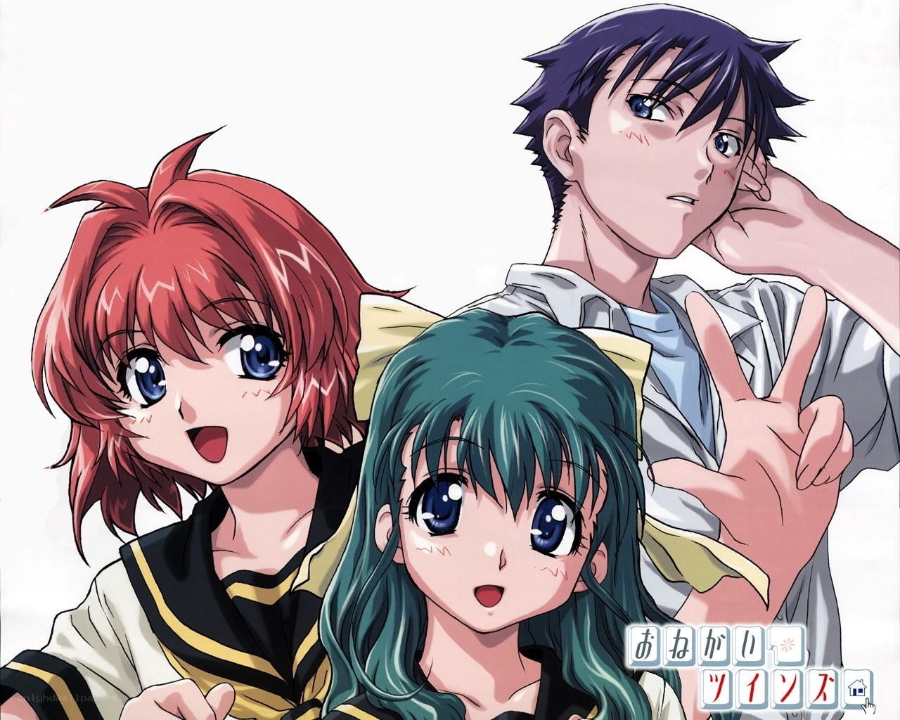Anime characters posing together