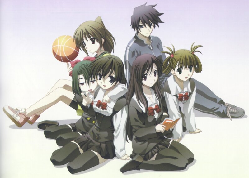 Anime Characters Posing — White, Calm