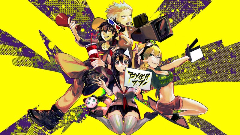 Anime Characters Posing — Yellow, Energetic