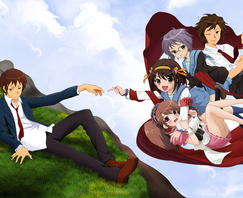 anime characters reaching out