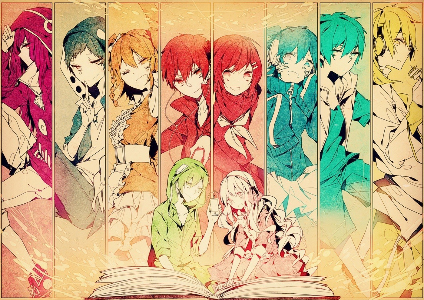 anime characters reading a book