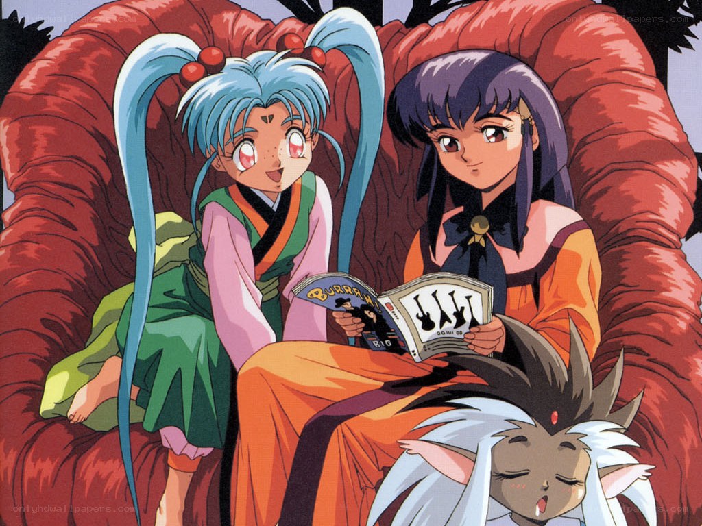 Anime characters reading a magazine