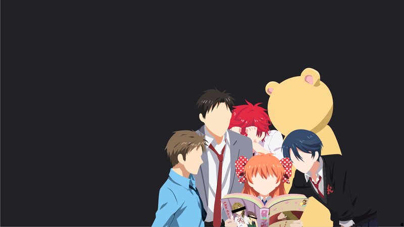 Anime Characters Reading Book — Black
