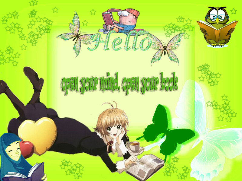 Anime Characters Reading Books — Green