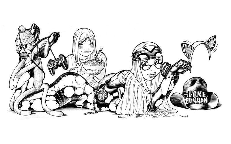 anime characters relaxing