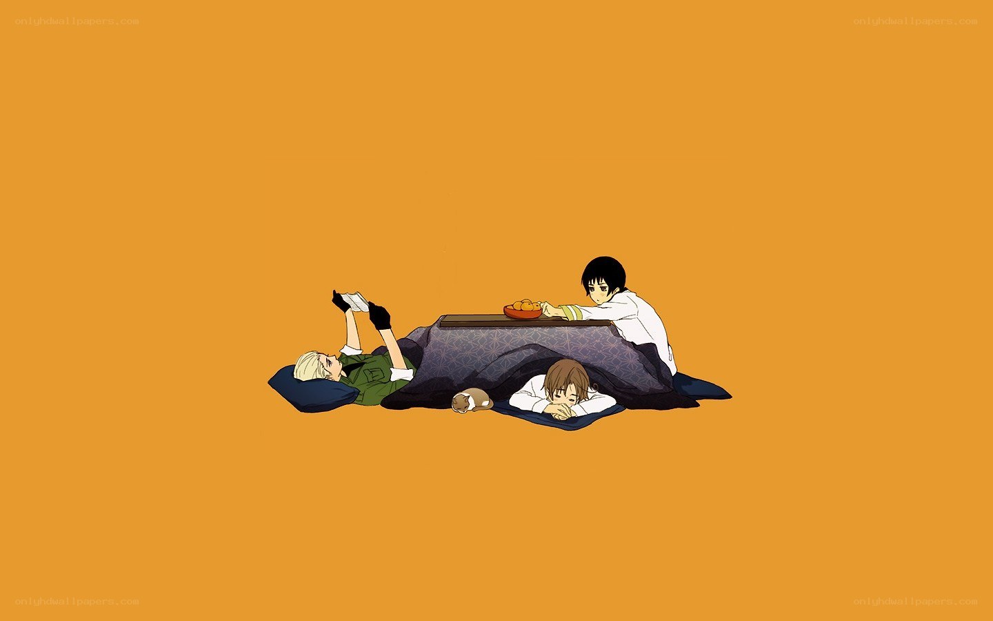 anime characters relaxing