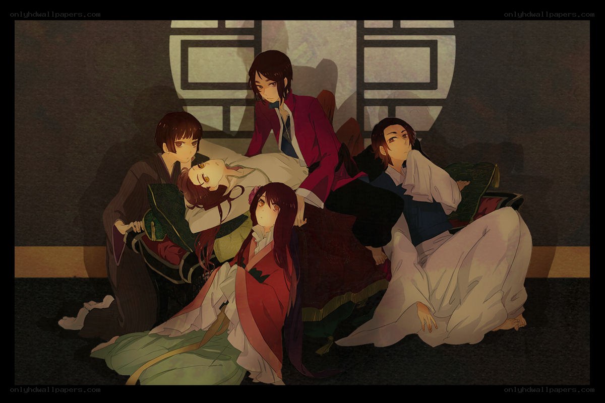 anime characters resting together