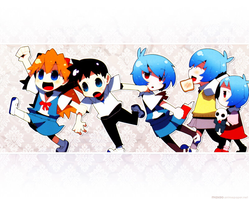 anime characters running