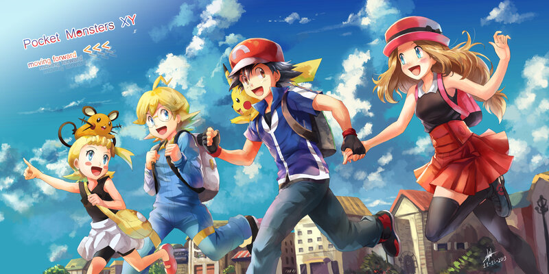 Anime Characters Running — Blue, Energetic