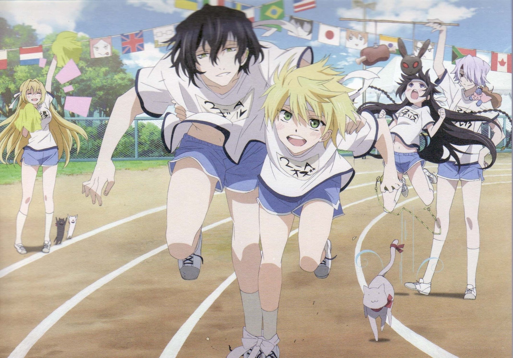 anime characters running on track
