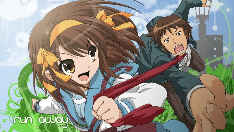 anime characters running