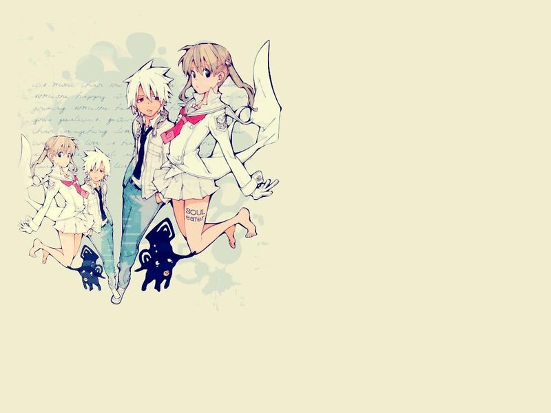Anime Characters Running — White