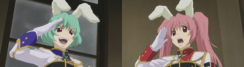 anime characters saluting