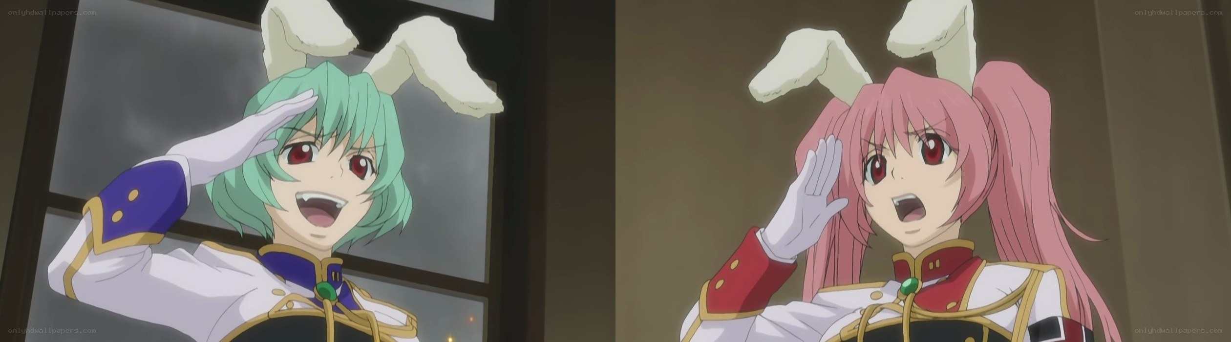 anime characters saluting