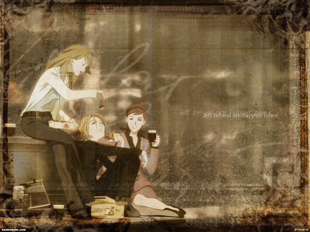 Anime characters sharing a meal