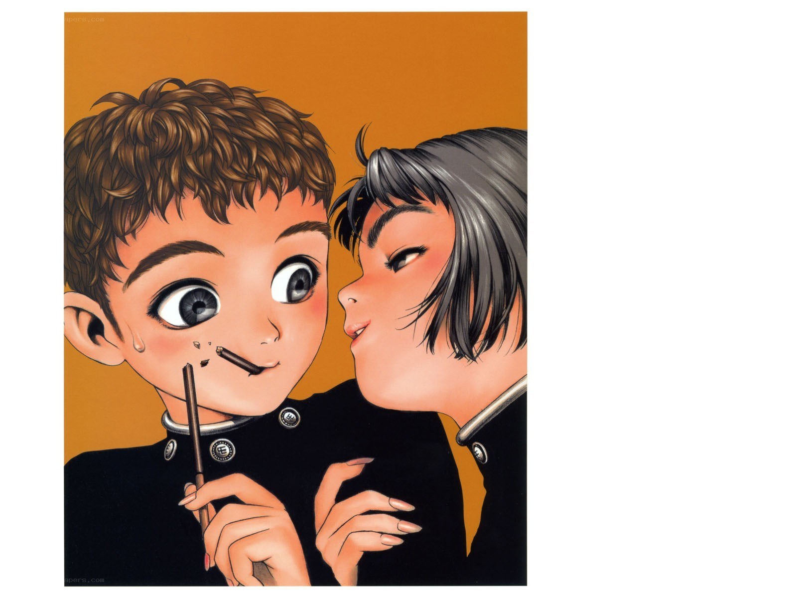 anime characters sharing a moment