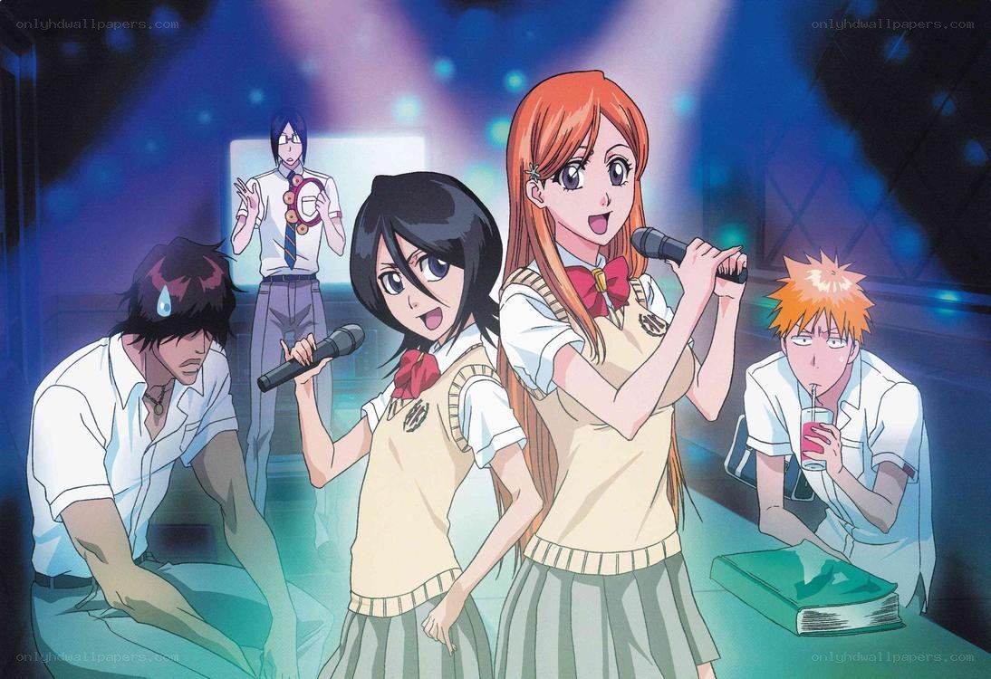 Anime characters singing karaoke