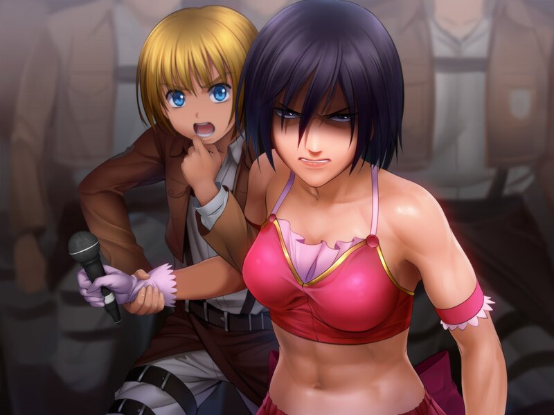 Anime characters singing together
