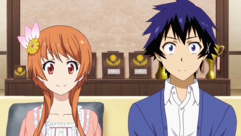 Anime Characters Sitting — Blue, Calm
