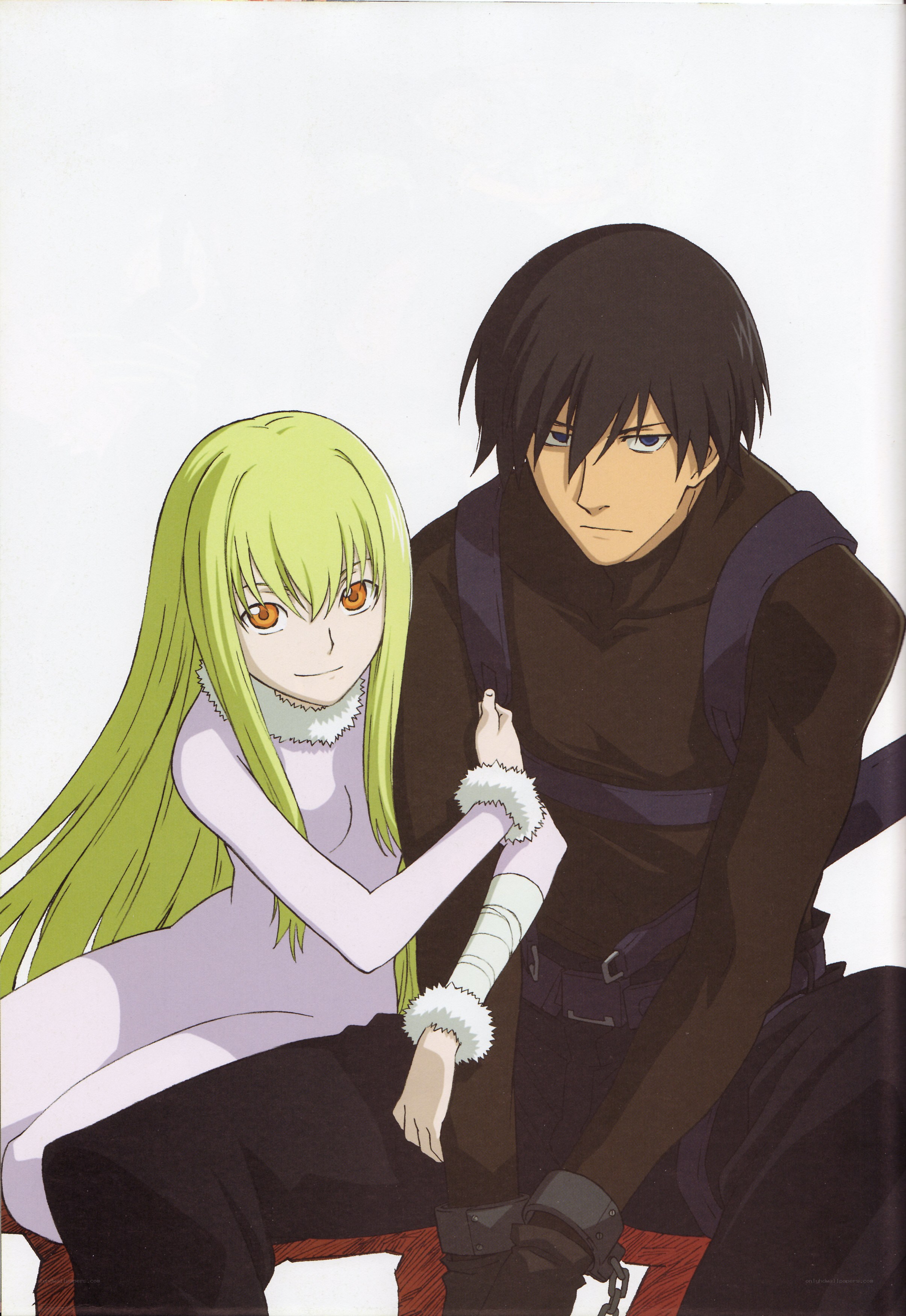 anime characters sitting together