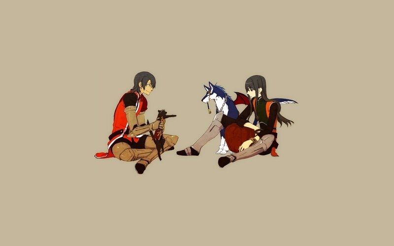anime characters sitting together