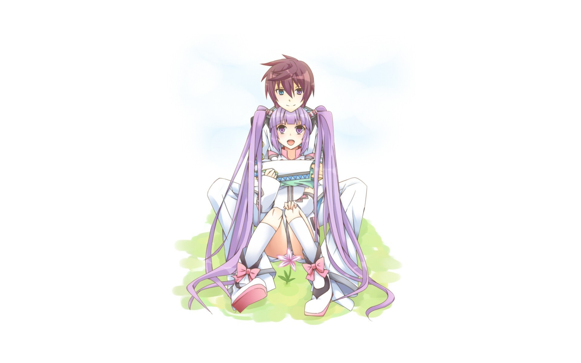 anime characters sitting together