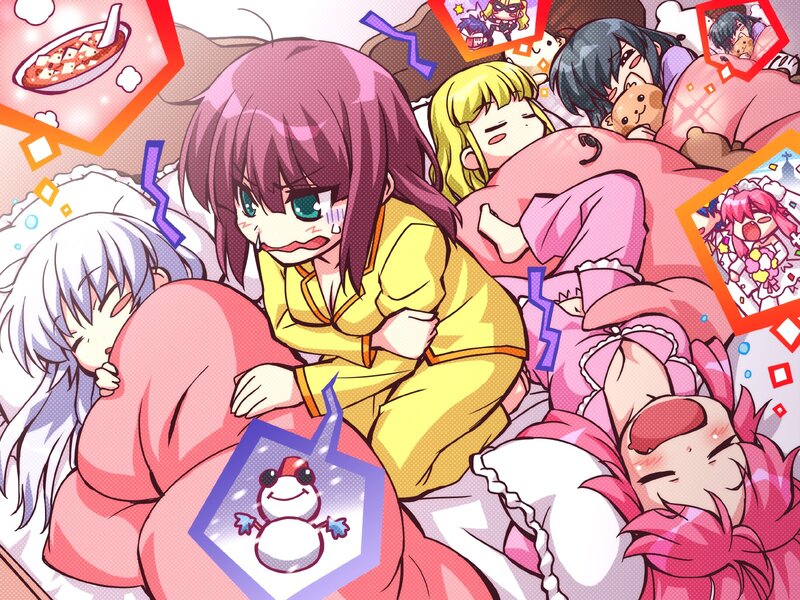 Anime Characters Sleeping — Pink