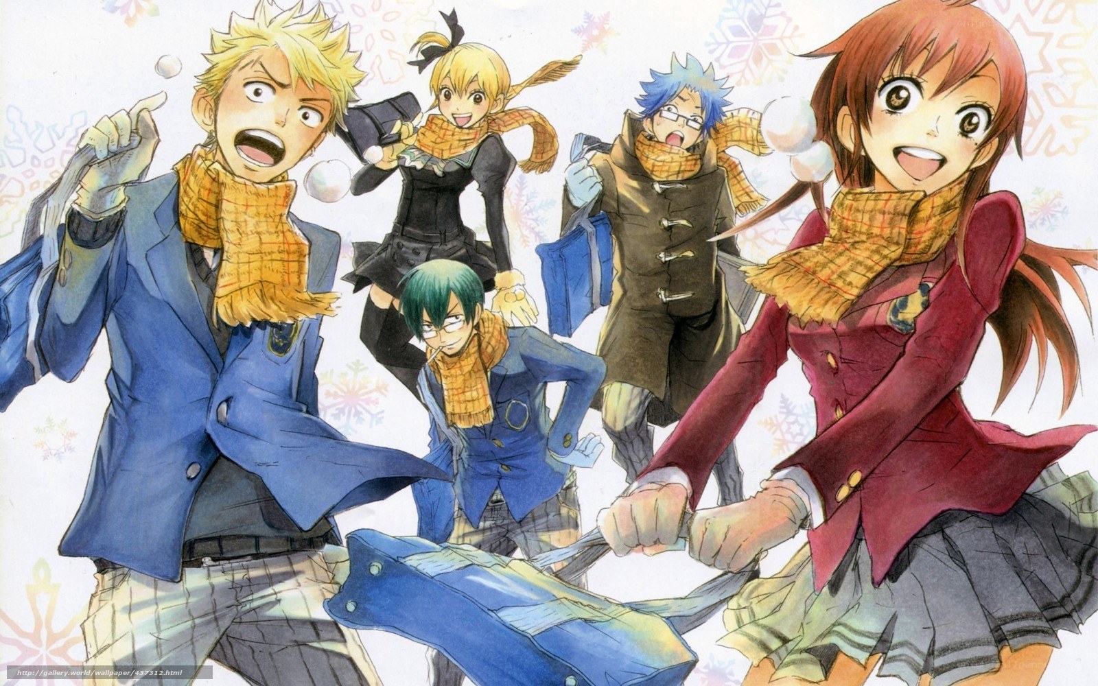 anime characters snowball fight