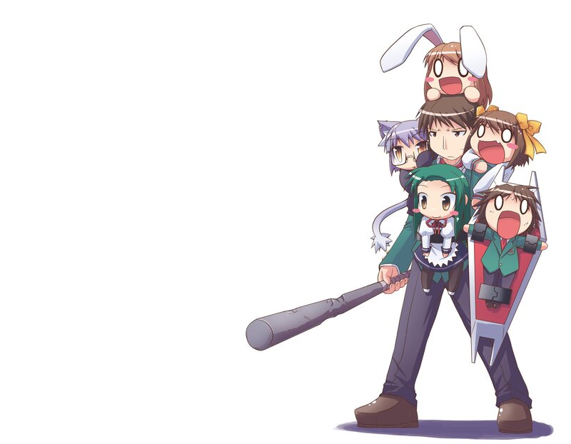 Anime Characters Stacked — White