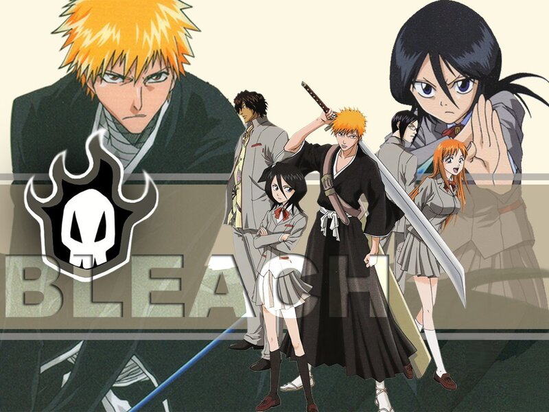 Anime Characters Standing — Black, Dramatic, Sword
