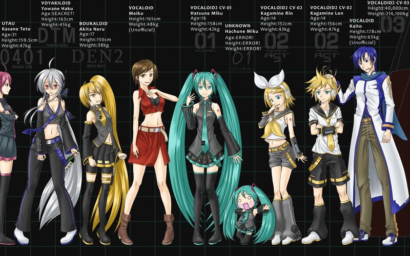 Anime Characters Standing — Black, Neutral, Digital Art