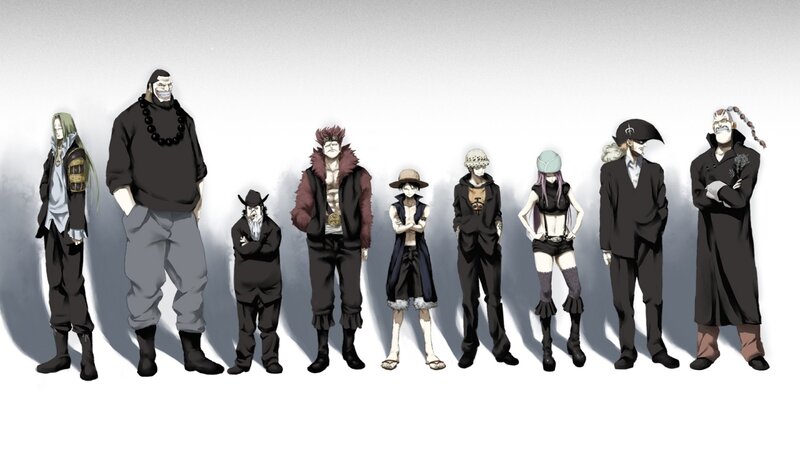 Anime Characters Standing — Black, Neutral, Manga