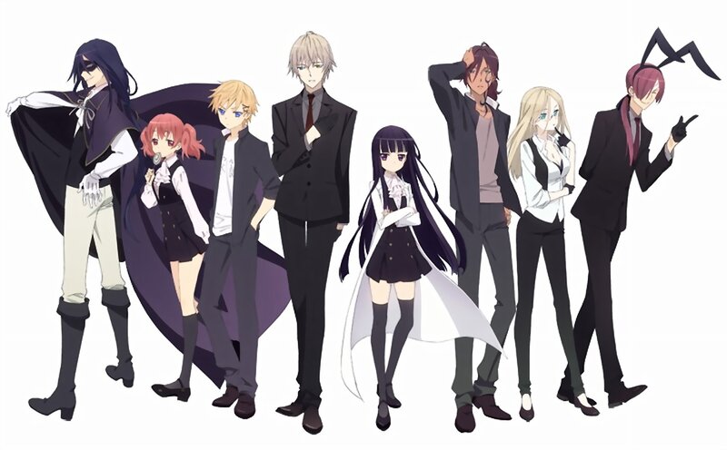 Anime Characters Standing — Black, Neutral, Suits