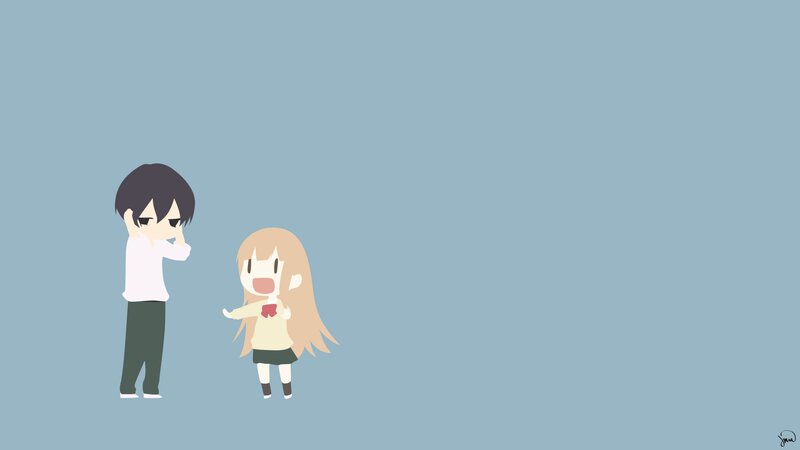 Anime Characters Standing — Blue, Calm