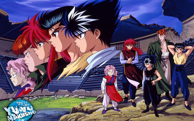 Anime Characters Standing — Blue, Dramatic, Night, Ruins