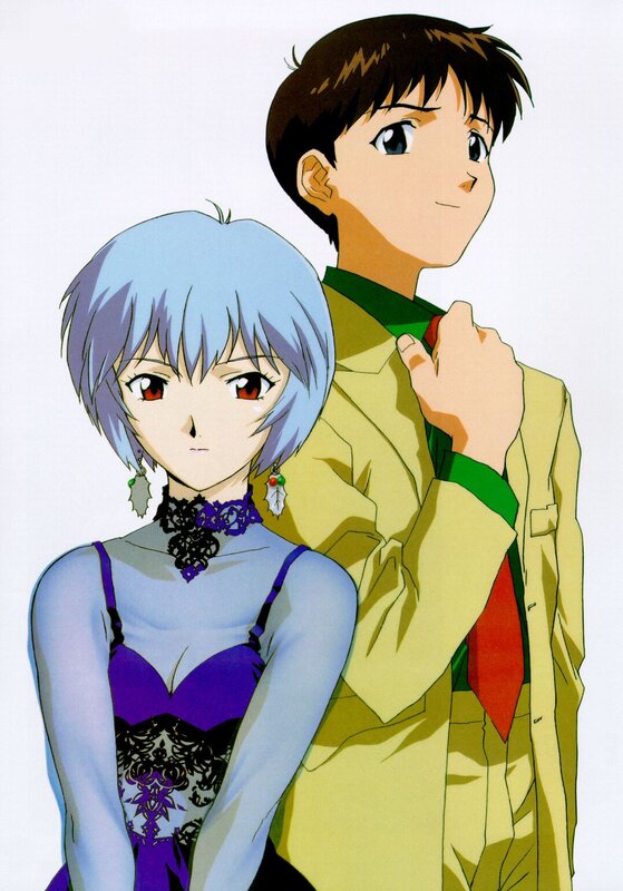 Anime Characters Standing — Blue, Neutral, Woman