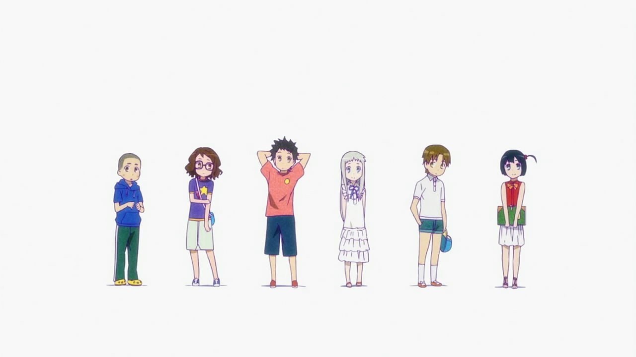 anime characters standing in a row