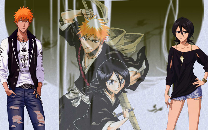 Anime Characters Standing — Orange, Dramatic