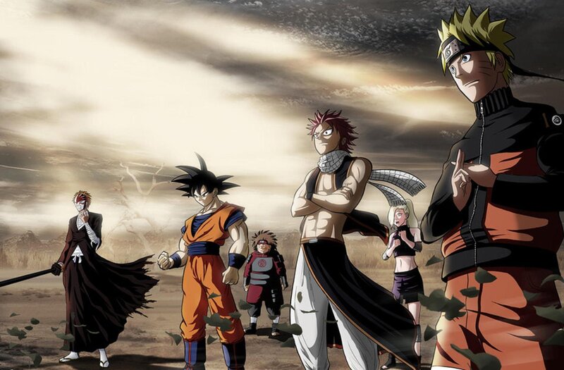 Anime Characters Standing — Orange