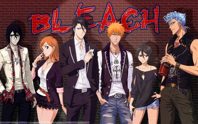 Anime Characters Standing — Red, Confident, Brick Wall